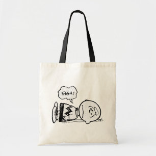 Bolsa Tote Amendoins Charlie Brown está abaixado