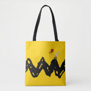 Bolsa Tote Amendoins Charlie Brown Flying Kite