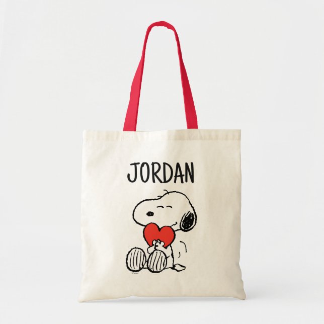 Bolsa Tote Amendoins | DIA DE OS NAMORADOS | Snoopy Heart Hug (Frente)