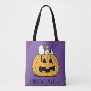 Bolsa Tote Amendoins   Esnoopia e Woodstock Jack-O-Lanterna