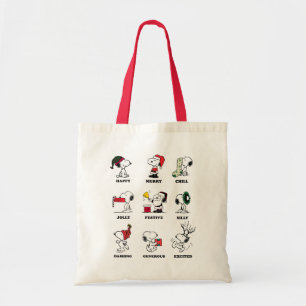 Bolsa Tote Amendoins Florestas de Natal de Snoopy