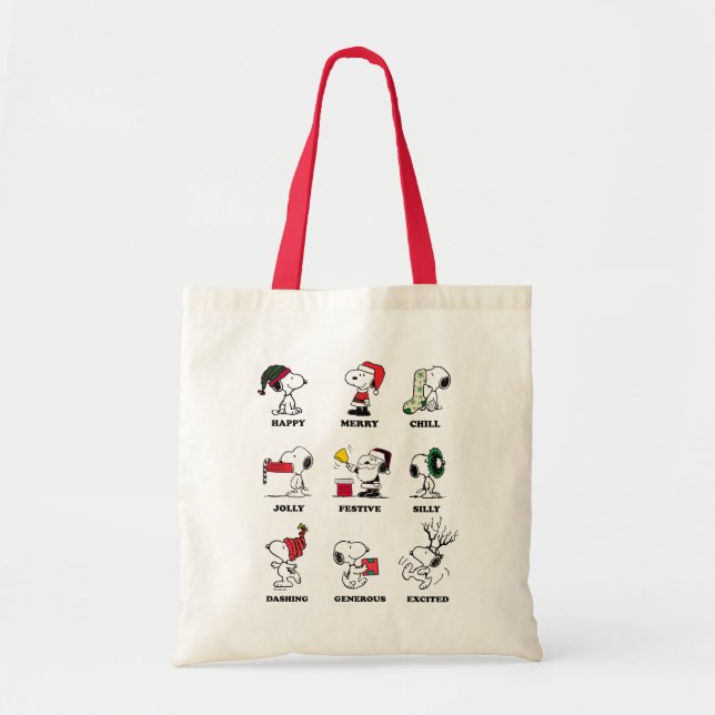 Bolsa Tote Amendoins | Florestas de Natal de Snoopy (Frente)