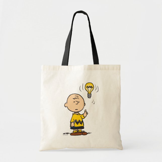 Bolsa Tote Amendoins | Ideia da lâmpada de Charlie Brown (Frente)