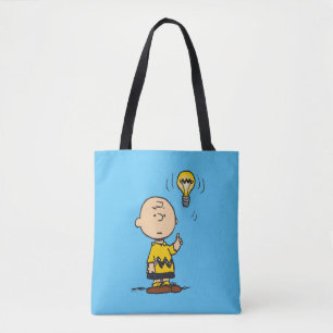 Bolsa Tote Amendoins   Ideia da lâmpada de Charlie Brown