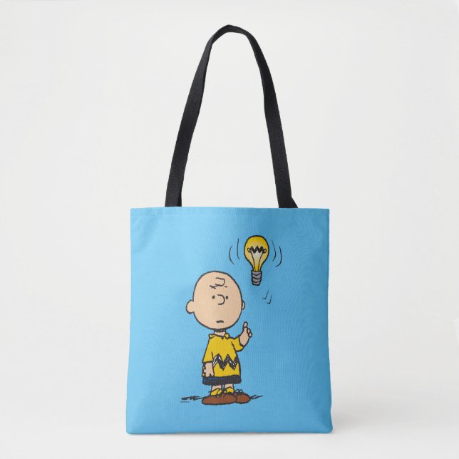 Bolsa Tote Amendoins | Ideia da lâmpada de Charlie Brown (Frente)