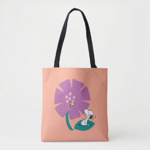 Bolsa Tote Amendoins   Ilustração da Natureza: Flor Roxo