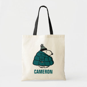 Bolsa Tote Amendoins   Jaqueta Puffer de inverno de Snoopy