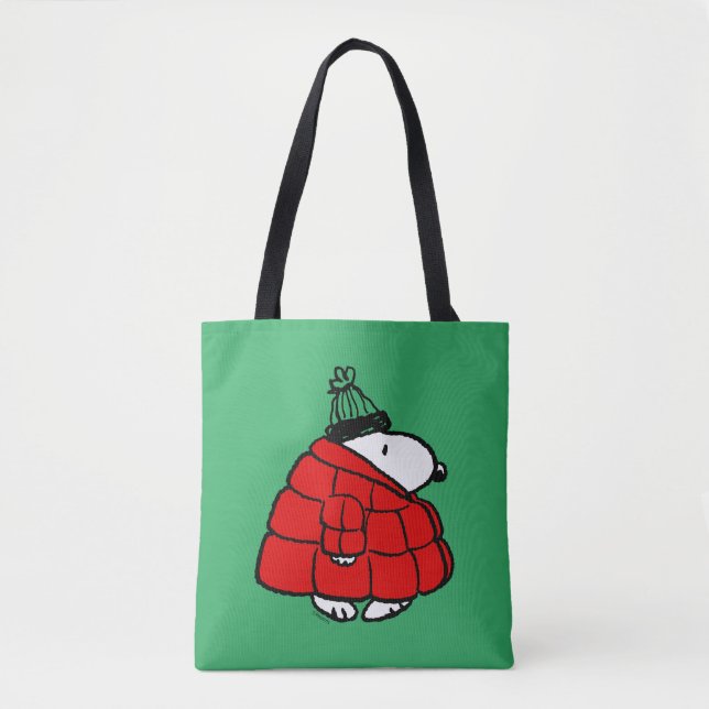 Bolsa Tote Amendoins | Jaqueta Snoopy Red Puffer (Frente)