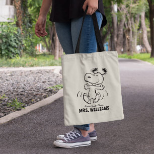 Bolsa Tote Amendoins   Maior Professor Snoopy Personalizado