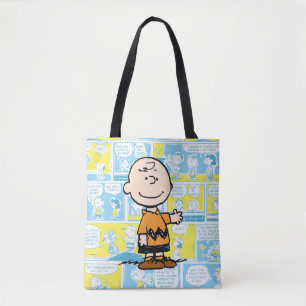 Bolsa Tote Amendoins   Padrão de banda desenhada Charlie Brow