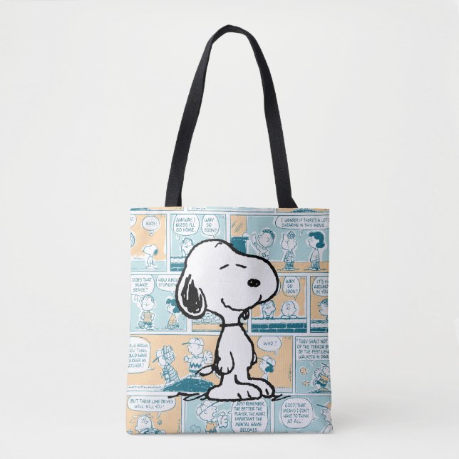 Bolsa Tote Amendoins | Padrões de banda desenhada Snoopy (Frente)