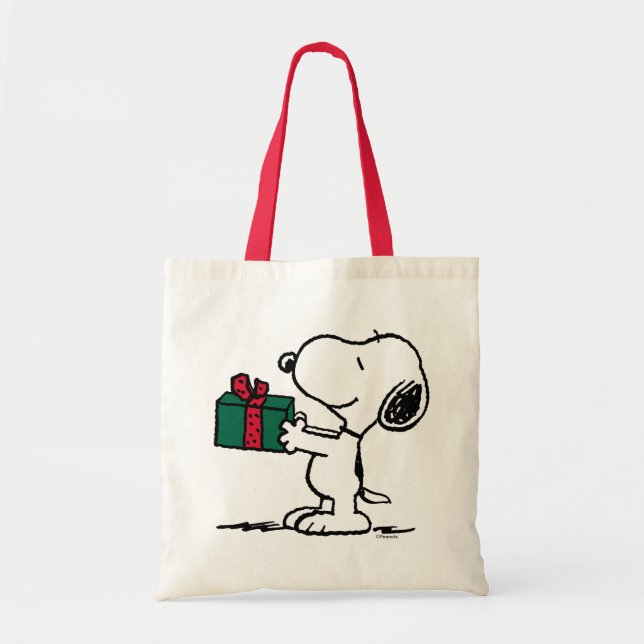 Bolsa Tote Amendoins | Presente de Natal Snoopy Giver (Frente)