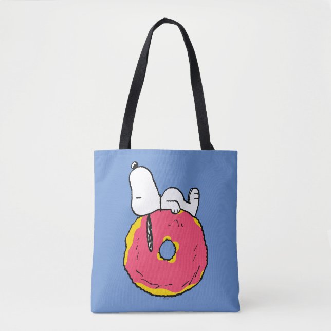 Bolsa Tote Amendoins | Rosquinha rosa esnoopia (Frente)