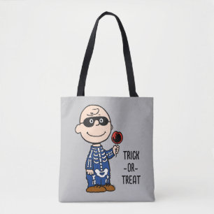 Bolsa Tote Amendoins   Skeleton Charlie Brown