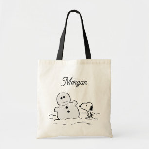 Bolsa Tote Amendoins Snoopy constrói um boneco de neve Ad