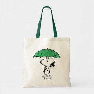 Bolsa Tote Amendoins   Snoopy Green Umbrella