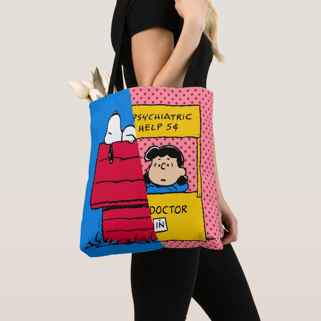 Bolsa Tote Amendoins | Snoopy & Lucy Half & Half (Close Up)
