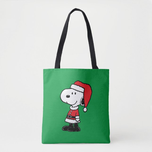 Bolsa Tote Amendoins | Snoopy Papai Noel (Frente)