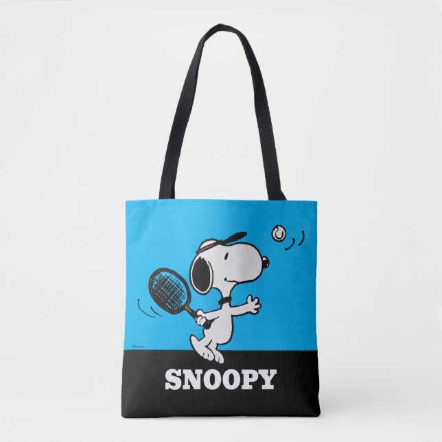 Bolsa Tote Amendoins | Snoopy Plays Tênis (Frente)