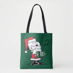 Bolsa Tote Amendoins   Snoopy Santa Claus Accordian