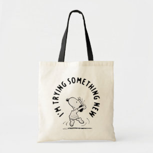 Bolsa Tote Amendoins Snoopy Tentando Algo Novo