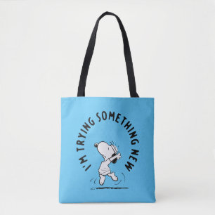 Bolsa Tote Amendoins Snoopy Tentando Algo Novo
