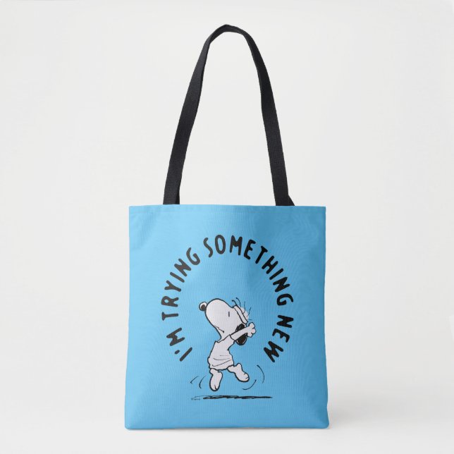Bolsa Tote Amendoins | Snoopy Tentando Algo Novo (Frente)