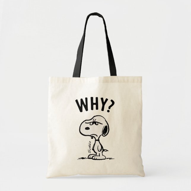 Bolsa Tote Amendoins | Snoopy Wonders Why? (Frente)