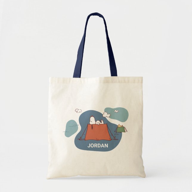 Bolsa Tote Amendoins | Snoopy & Woodstock | Adicione seu nome (Frente)