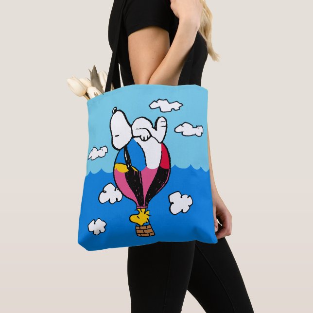 Bolsa Tote Amendoins | Snoopy & Woodstock Balão de Ar Quente (Close Up)