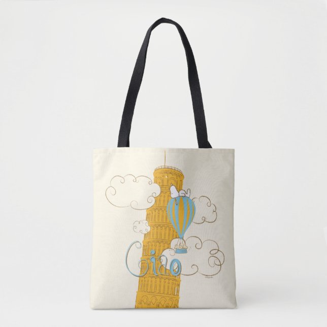 Bolsa Tote Amendoins | Snoopy & Woodstock Ciao (Frente)