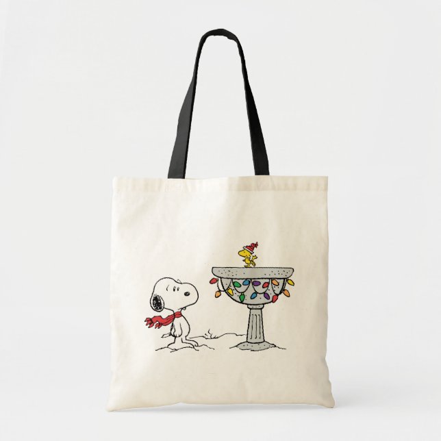 Bolsa Tote Amendoins | Snoopy & Woodstock congelado (Frente)