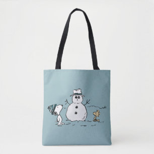 Bolsa Tote Amendoins   Snoopy & Woodstock Construir Um Neve