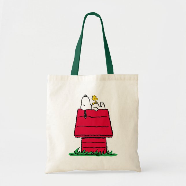 Bolsa Tote Amendoins | Snoopy & Woodstock Doghouse (Frente)