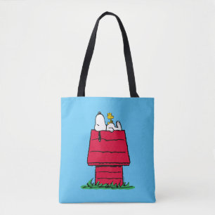 Bolsa Tote Amendoins   Snoopy & Woodstock Doghouse