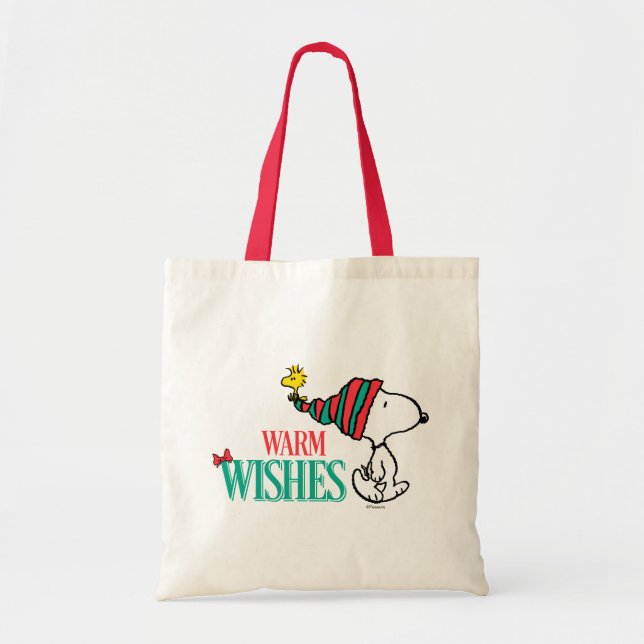 Bolsa Tote Amendoins | Snoopy & Woodstock Warm Wish (Frente)