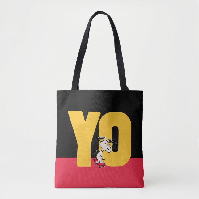 Bolsa Tote Amendoins | Snoopy YO Skateboard (Frente)