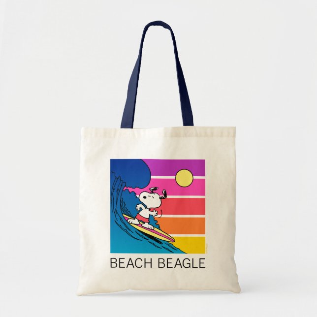 Bolsa Tote Amendoins | Surfe em Snoopy (Frente)