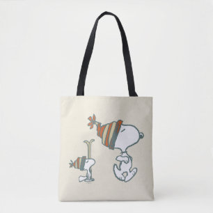 Bolsa Tote Amendoins   Triagem de Esqui de Snoopy & Woodstock