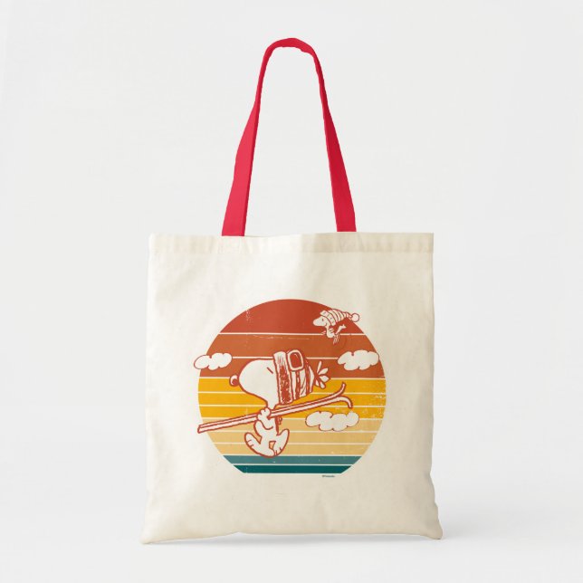 Bolsa Tote Amendoins | Triagem de Esqui de Snoopy & Woodstock (Frente)