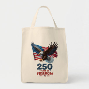 Bolsa Tote América 250 Anos de Liberdade Águia Careca Bandeir