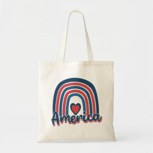 Bolsa Tote América 4 de julho Celebração Rainbow EUA