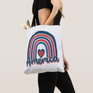 Bolsa Tote América 4 de julho Celebração Rainbow EUA