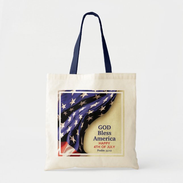 Bolsa Tote AMÉRICA DEUS ABENÇOE Patriótica (Frente)