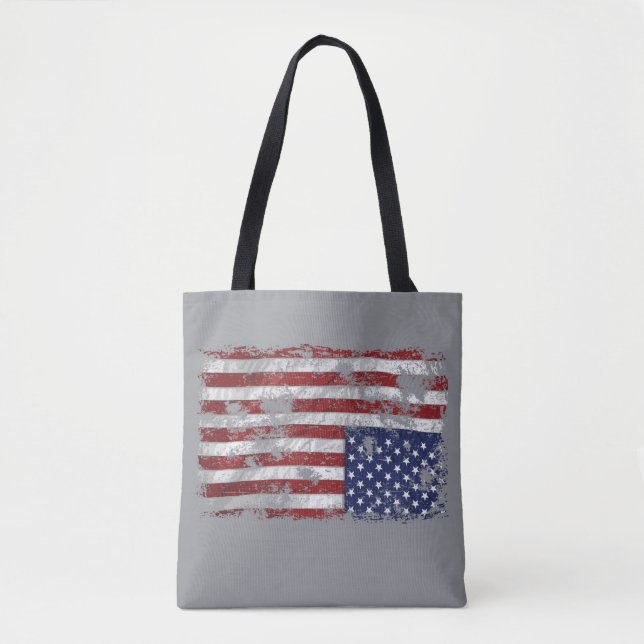 Bolsa Tote América em sofrimento - Sinalizador de cima para b (Frente)
