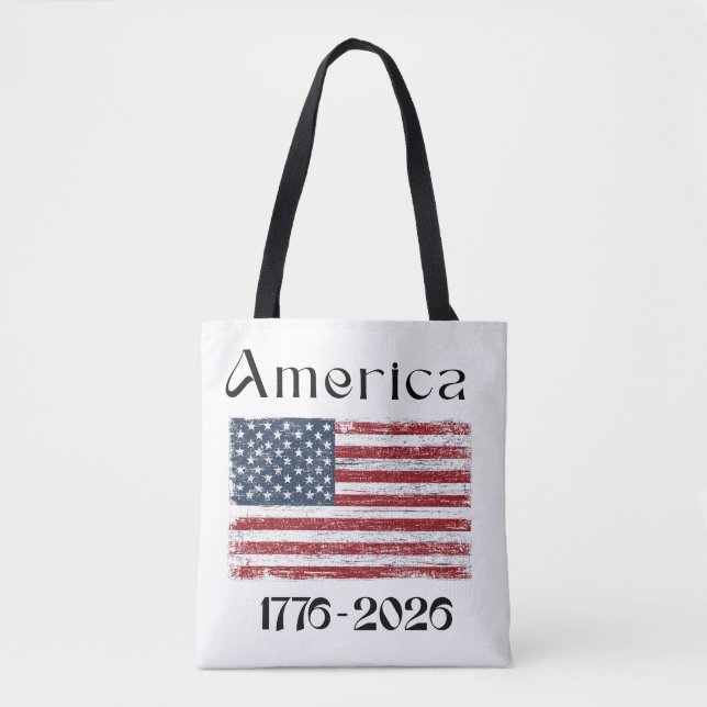 Bolsa Tote America Flag 1776 to 2026 USA 250th Anniversary  (Frente)