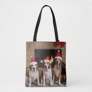 Bolsa Tote American English Foxhound Lareira Natal