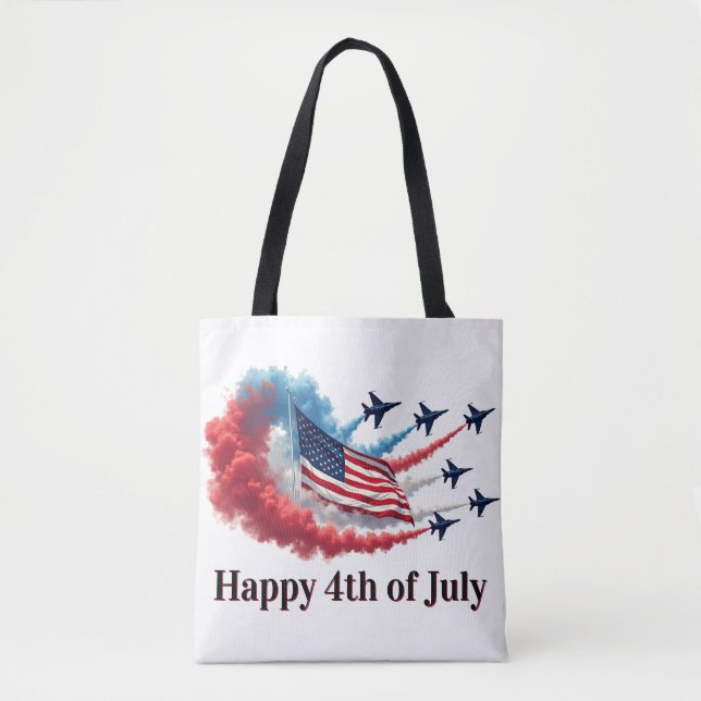 Bolsa Tote American Flag, 4 de julho (Frente)