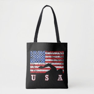 Bolsa Tote American Flag USA Gift Natação Team Premium