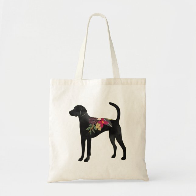 Bolsa Tote American Foxhound Boho Dog Breve Silhouette (Frente)